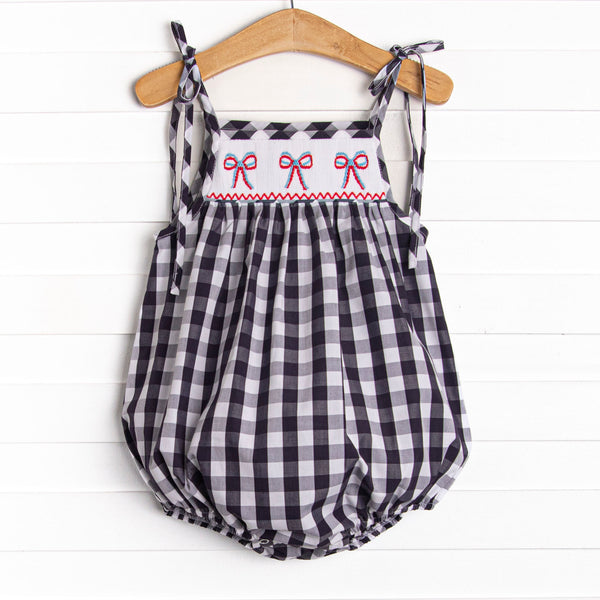 Summer Streamers Smocked Bubble, Navy