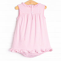 Spikey-saurus Applique Skirted Bubble, Pink