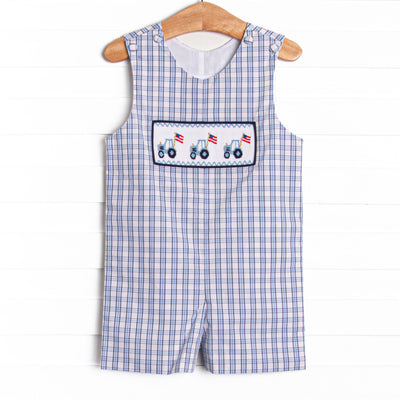 Farming Freedom Smocked Jon Jon, Blue