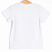 Spikey-saurus Applique Top, White