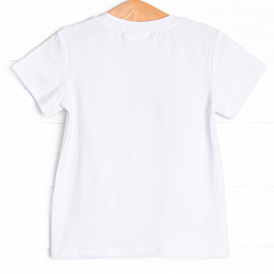 Spikey-saurus Applique Top, White