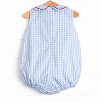 Sea to Shining Sea Smocked Girl Bubble, Blue