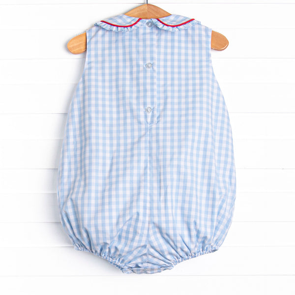Sea to Shining Sea Smocked Girl Bubble, Blue
