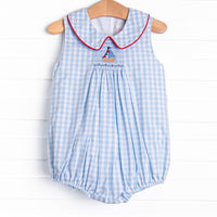 Sea to Shining Sea Smocked Boy Bubble, Blue