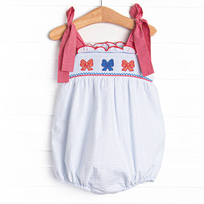 Liberty Bell Bows Smocked Bubble, Blue