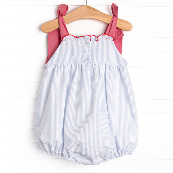 Liberty Bell Bows Smocked Bubble, Blue