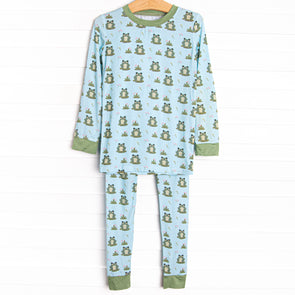 Lilypad Pal Bamboo Pajama Set, Green