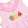 Spring Snacks Applique Dress, Pink