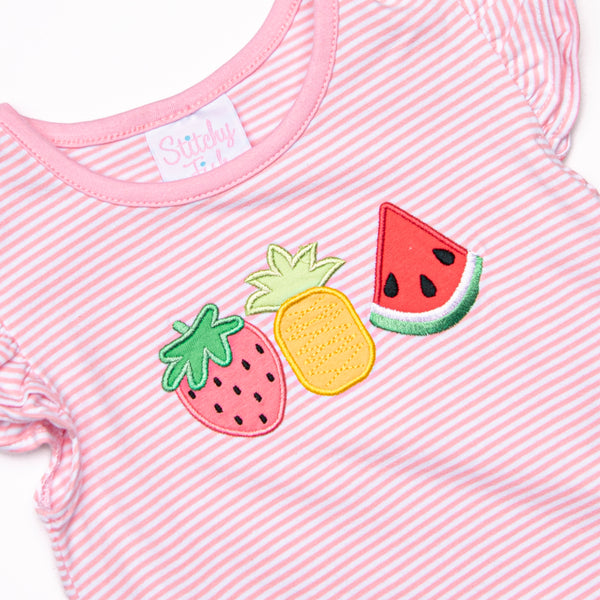 Spring Snacks Applique Top, Pink