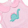 Spikey-saurus Applique Short Set, Pink