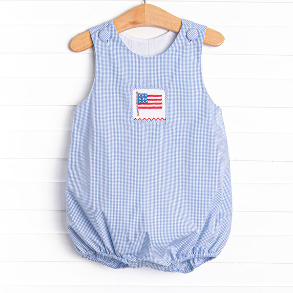 Land I Love Smocked Bubble, Light Blue