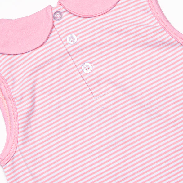 Spikey-saurus Applique Short Set, Pink