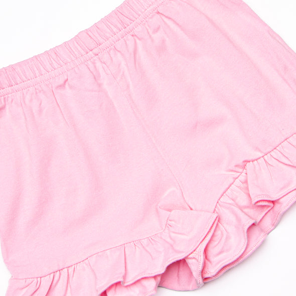 Spikey-saurus Applique Short Set, Pink