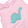 Spikey-saurus Applique Skirted Bubble, Pink
