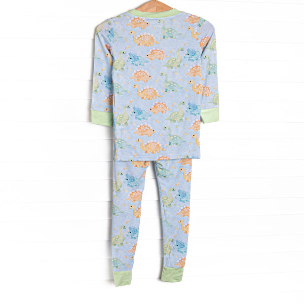 Roar and Snore Bamboo Pajama Set, Blue