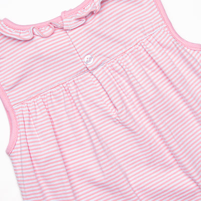 Spikey-saurus Applique Skirted Bubble, Pink