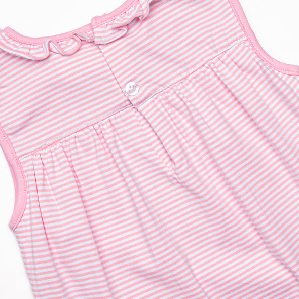 Spikey-saurus Applique Skirted Bubble, Pink