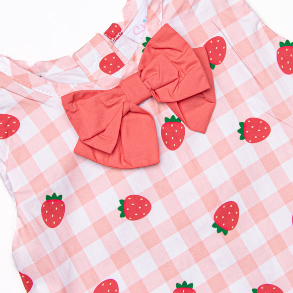 Strawberry Picnic Diaper Set, Pink