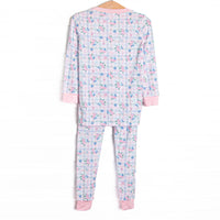 Gingham Garden Party Bamboo Pajama Set, Pink
