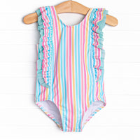 Seaside Stripes One Piece, Blue