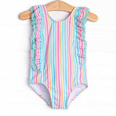 Seaside Stripes One Piece, Blue