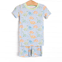This set is made of the extremely soft, stretchy bamboo viscose fabric that feels like butter and features a dinosaur print.
