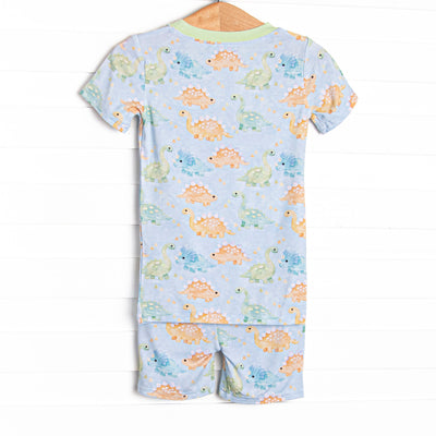 Roar and Snore Bamboo Pajama Short Set, Blue