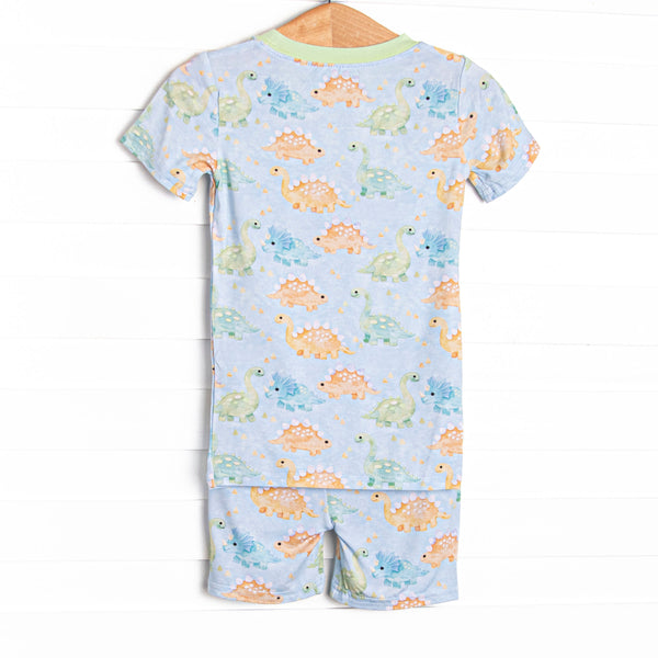 Roar and Snore Bamboo Pajama Short Set, Blue