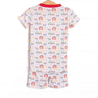Hard Days Work Bamboo Pajama Short Set, Red