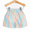 Seaside Stripes Swim Trunks, Blue