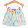 Seaside Stripes Swim Trunks, Blue