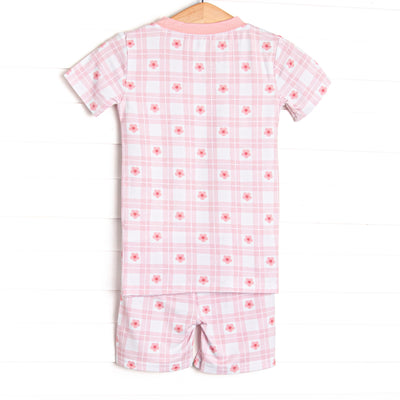 Picnic Petals Bamboo Pajama Short Set, Pink