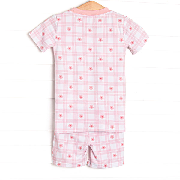 Picnic Petals Bamboo Pajama Short Set, Pink