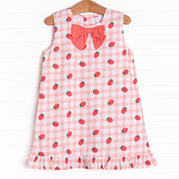Strawberry Picnic Dress, Pink