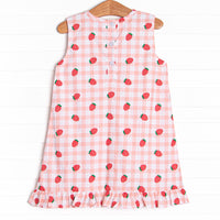 Strawberry Picnic Dress, Pink