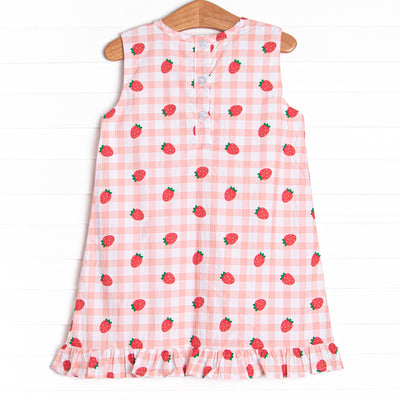 Strawberry Picnic Dress, Pink