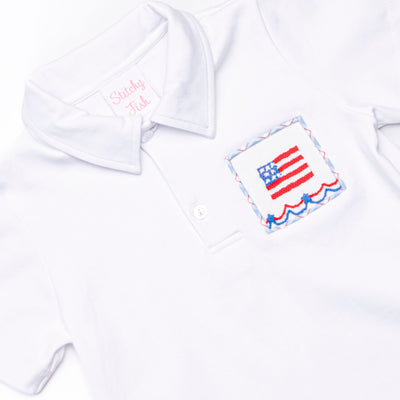 Pledge Allegiance Plaid Smocked Short Set, Blue