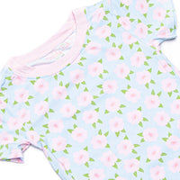 Blue Skies and Blooms Bamboo Pajama Short Set, Blue