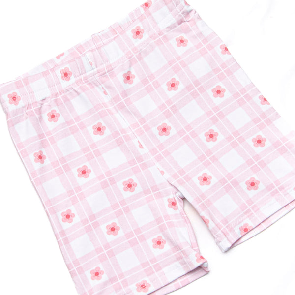 Picnic Petals Bamboo Pajama Short Set, Pink