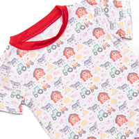 Hard Days Work Bamboo Pajama Short Set, Red