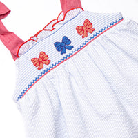 Liberty Bell Bows Smocked Bubble, Blue