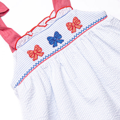 Liberty Bell Bows Smocked Bubble, Blue