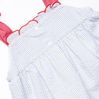Liberty Bell Bows Smocked Bubble, Blue