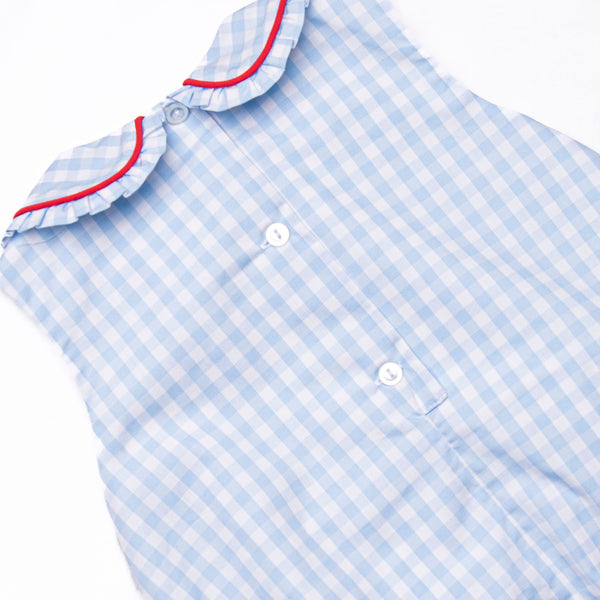 Sea to Shining Sea Smocked Girl Bubble, Blue