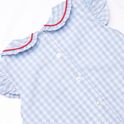 Sea to Shining Sea Smocked Ruffle Short Set, Blue