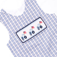 Farming Freedom Smocked Jon Jon, Blue