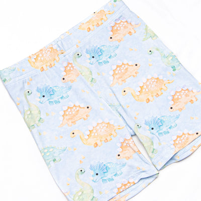 Roar and Snore Bamboo Pajama Short Set, Blue