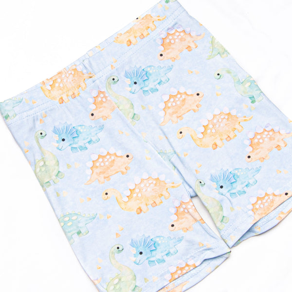 Roar and Snore Bamboo Pajama Short Set, Blue