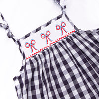 Summer Streamers Smocked Ruffle Short Set, Navy