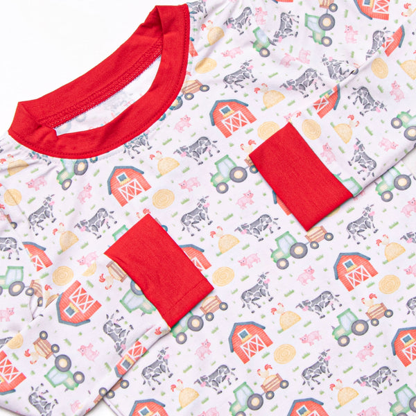 Hard Days Work Bamboo Pajama Set, Red